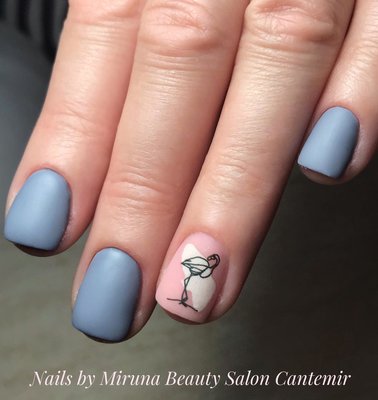 Nails by Miruna — blue flamingo